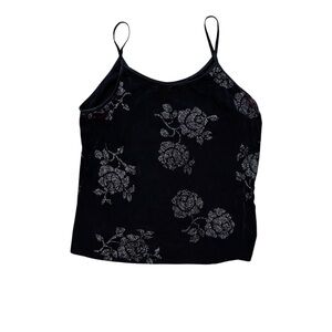 Y2K Floral Black Camisole Top